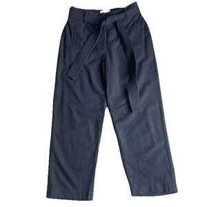 Aritzia Wilfred Jallade Stripped Tie Front Pant Size 10 Belted High Waist Ankle
